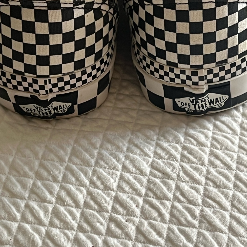 Vans Black and White Checkerboard Sneakers - Picture 4 of 7